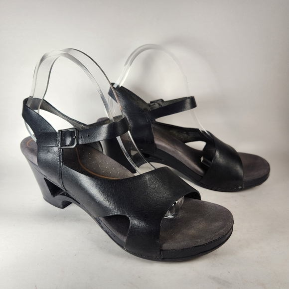 Dansko Shoes - DANSKO Women's Tasha Sandal Size 10.5 EU 41 Black Leather Open Toe Shoe